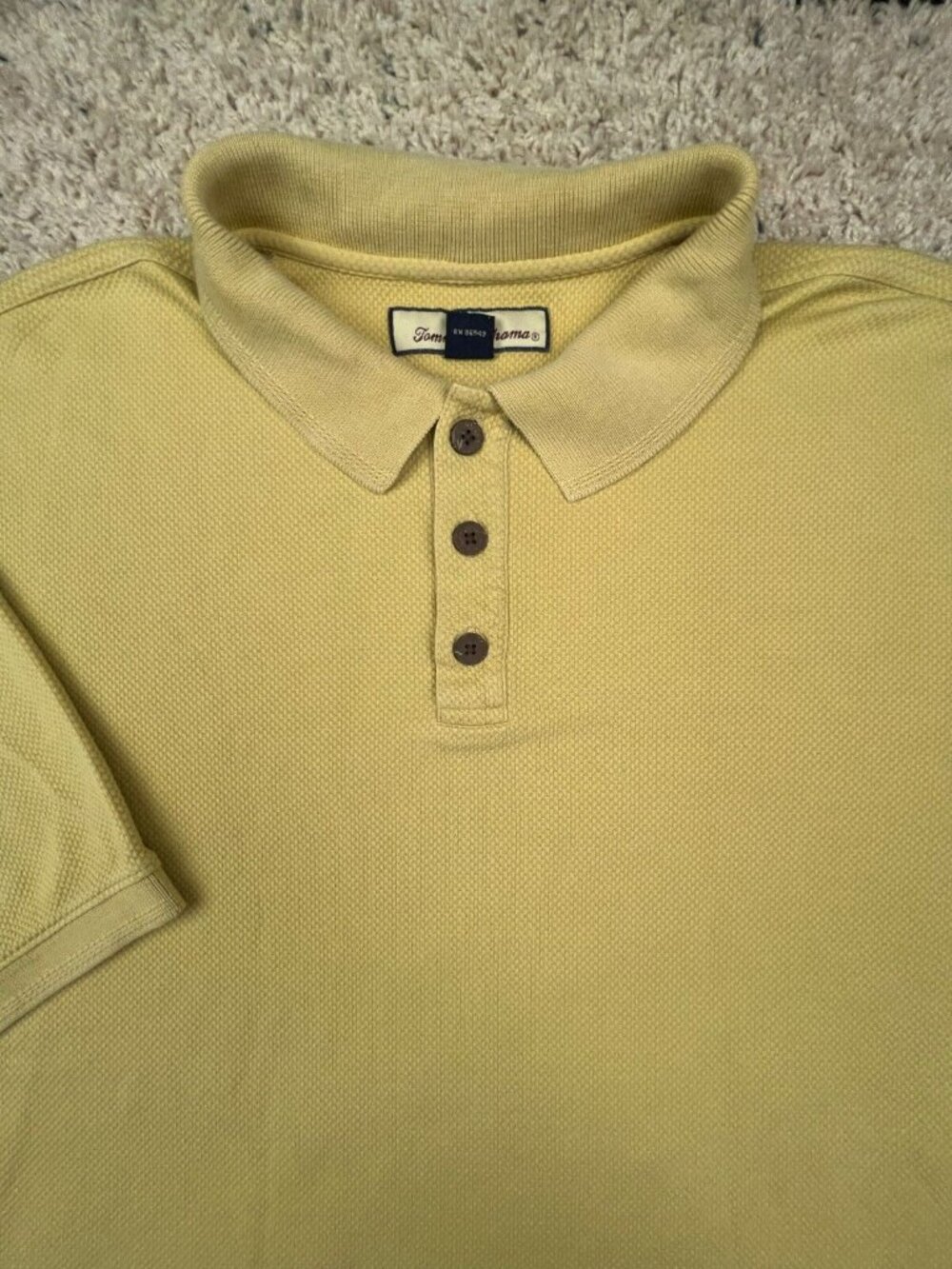 Tommy Bahama Polo Shirt Mens XL Yellow Casual Marlin Silk Cotton Blend Waffle